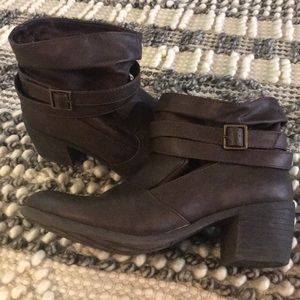 Brown Leather Booties